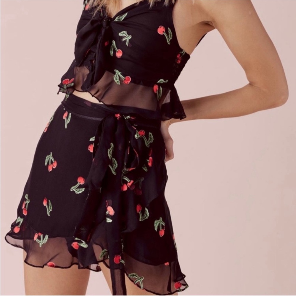 For Love And Lemons Black Cherry Skort